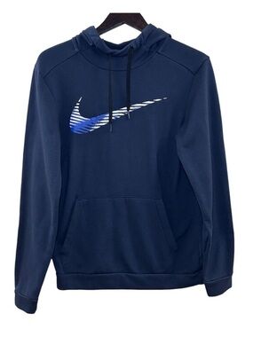 Nike Long Sleeve Pullover Sweatshirt Hoodie Navy Blue Size Small